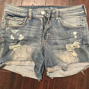American Eagle distressed denim shorts
